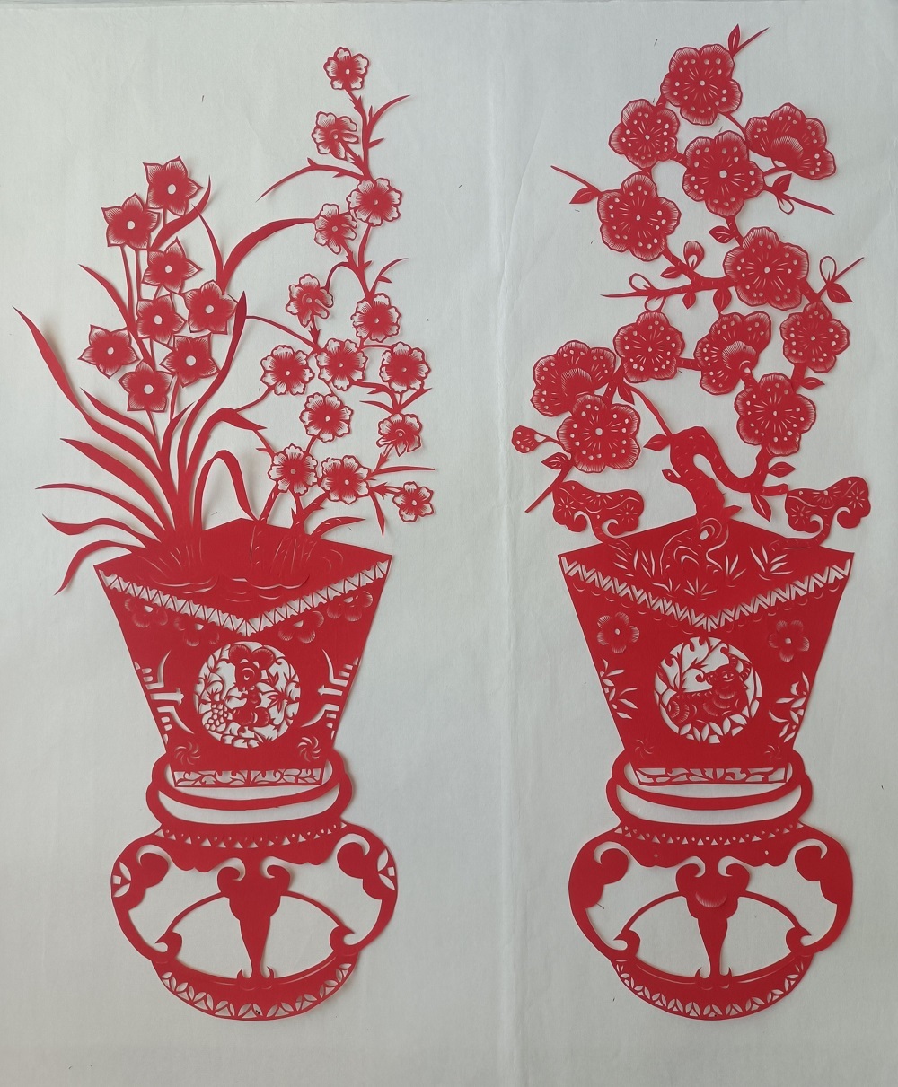 鼠牛+水仙桃花  （1）