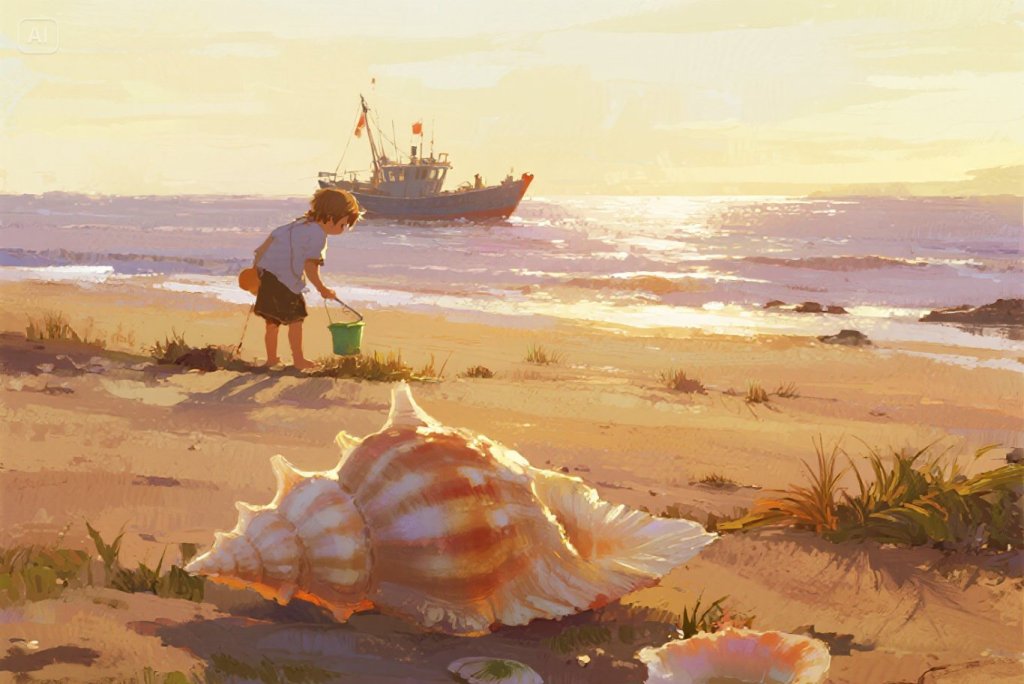 jimeng-2025-06-23-8978-夏天，海边赶海，手绘.jpeg